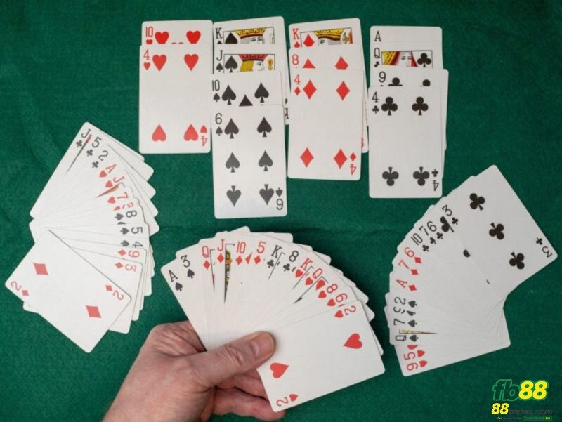 Thứ tự chơi bài trong một ván game bài Bridge gồm  Chia bài, Rao giá, Đánh bài và Tính tổng kết quả